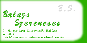 balazs szerencses business card