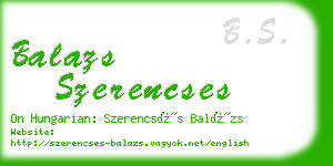 balazs szerencses business card